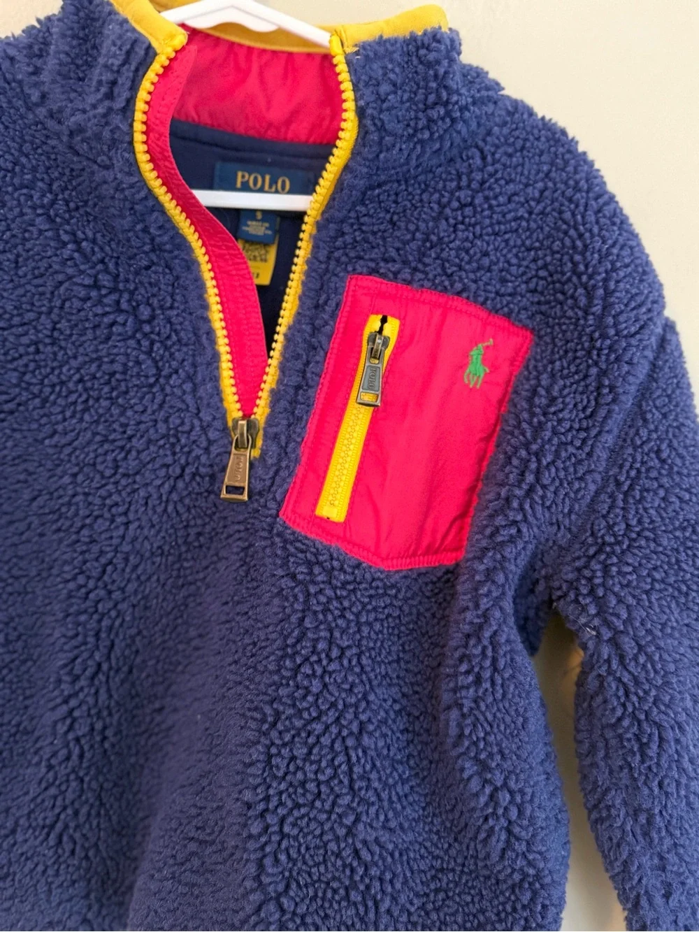 Polo Ralph Lauren Navy Sherpa Zip Up Jacket